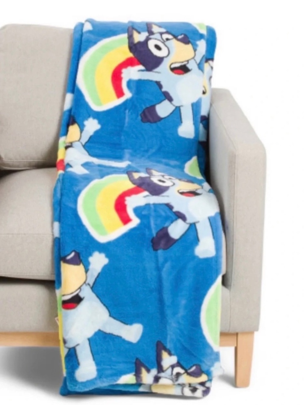 Bluey Colorful Rainbow Kids Blanket NEW